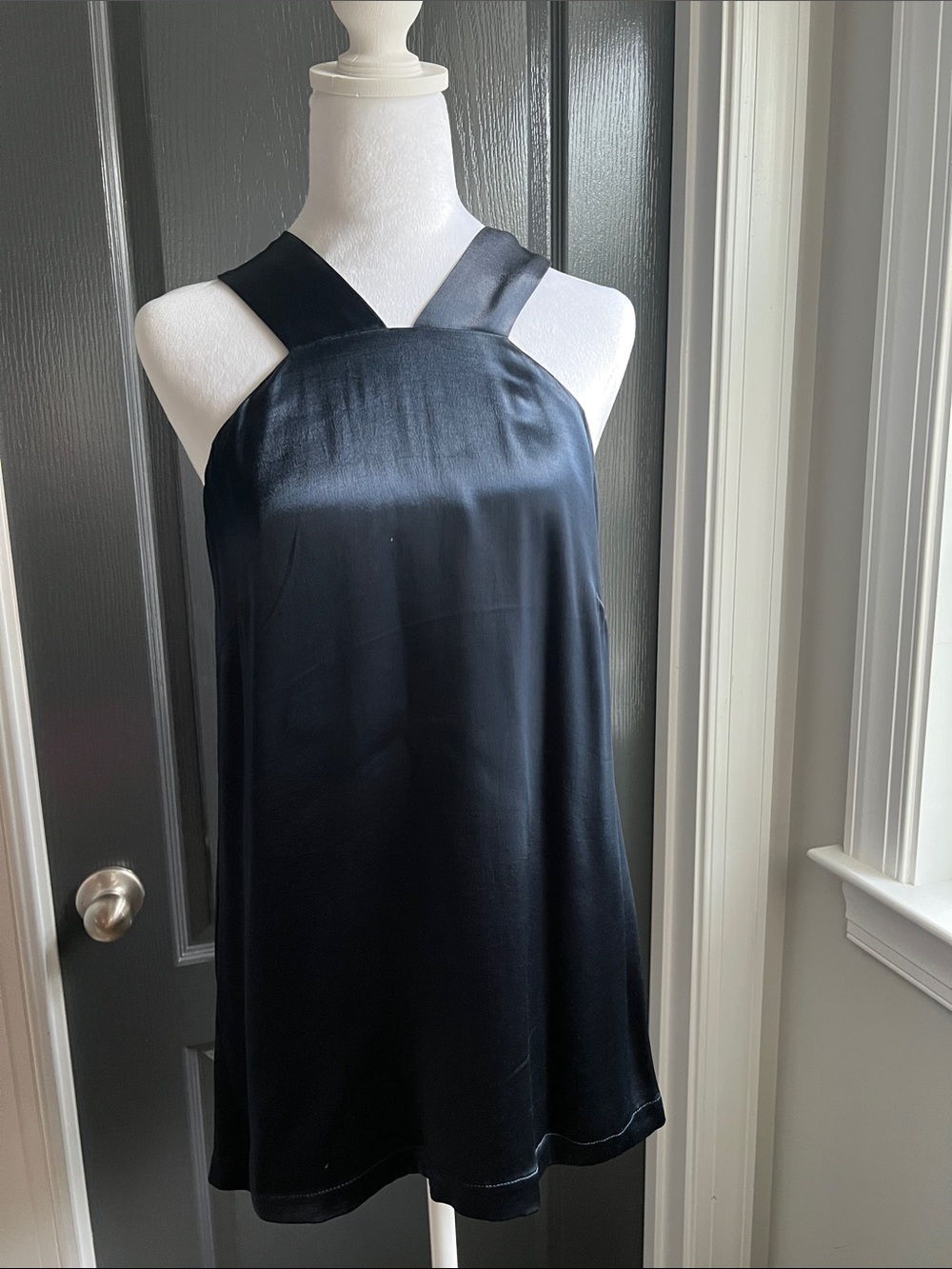 Banana Republic Black Satin Halter Tunic